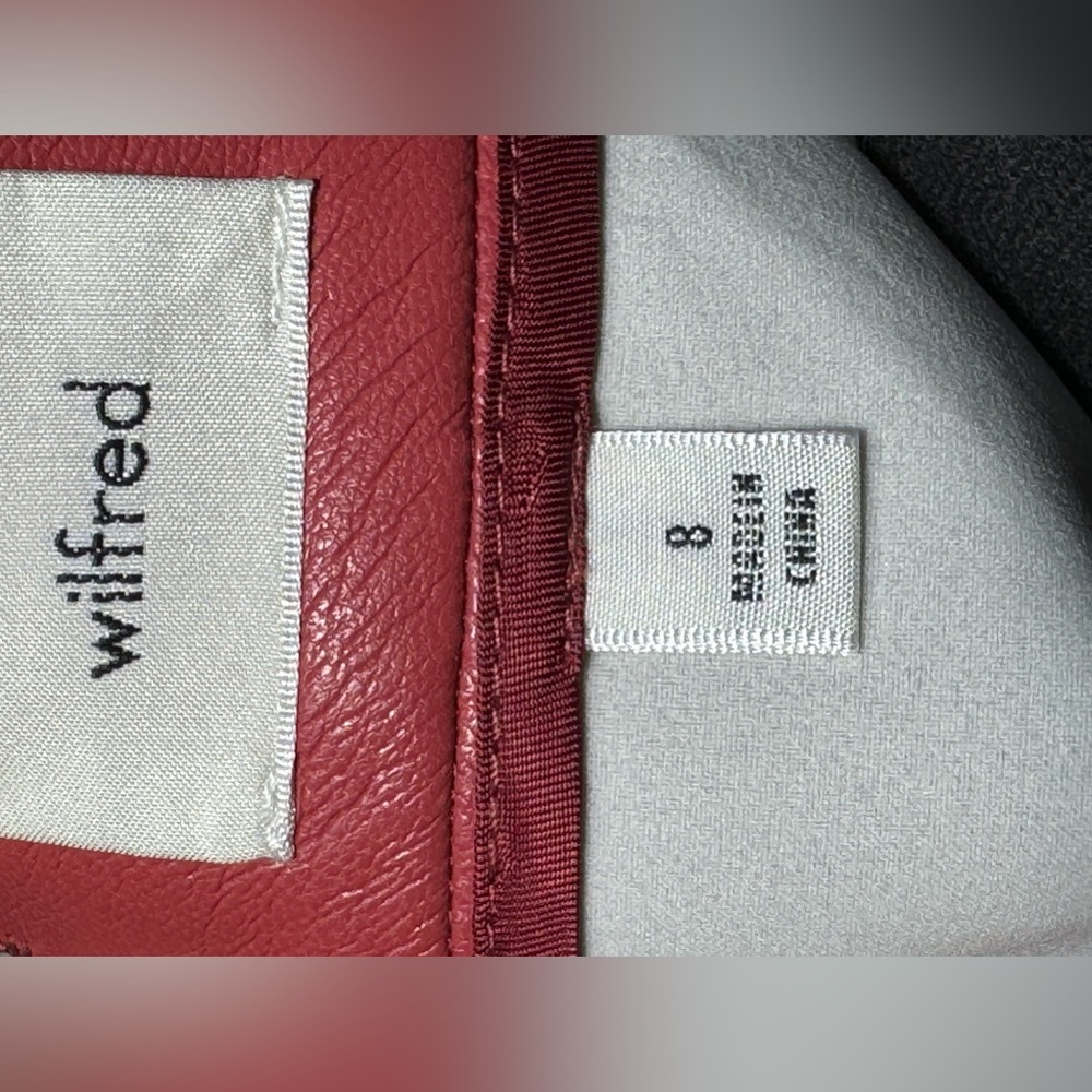 Wilfred faux leather hot pink coral skirt size 8 - Picture 4 of 9